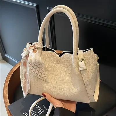 Women's Crossbody Shoulder Bag Beige Soft Leather 2025