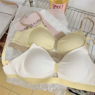 Women's Non-Cut Chest Gathering Bra Yellow