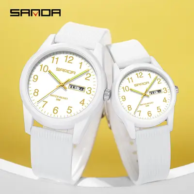 Sanda Live Explosions Quartz Watch Couple Small Dial Double Calendar Waterproof Watch