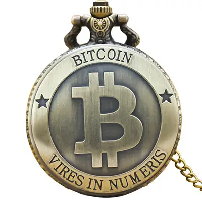 Bitcoin Flip Pocket Watch for Men Women Factory Outlet