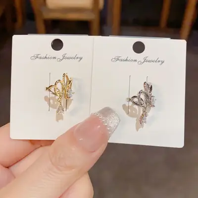 Women's Heart Shape Water Drop Earrings Gold Plated
