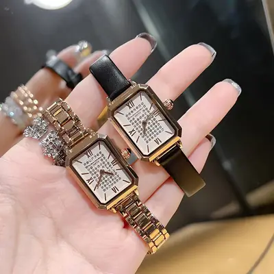 Cross-border Retro Watch Women's Black Leather Strap