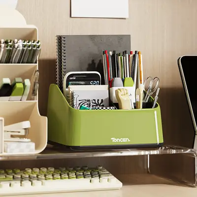 Green Multi-Functional Desk Storage Rack with Pen Holder