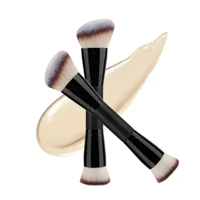 Double Head Foundation Blush Brush Black 3 Color