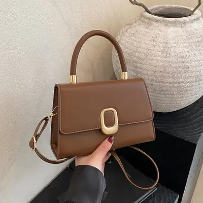 Women's Brown Square Shoulder Crossbody Bag 2025