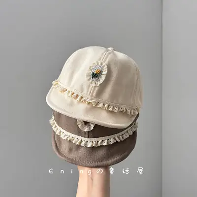 Retro Princess Duck Tongue Hat for Baby Girls Sun Cover Cap