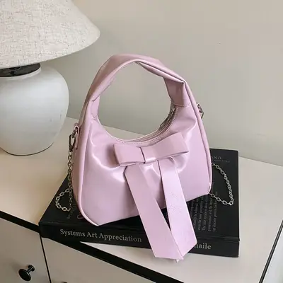Pink Bow Shoulder Bag for Women