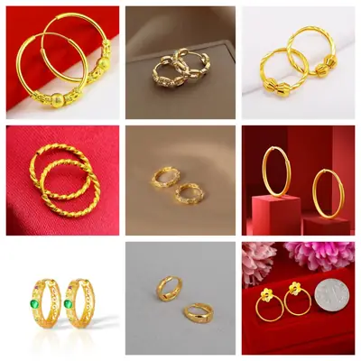 Gold Plated Earrings for Women with Diamond Accents