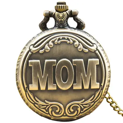 Vintage Gold Plated Pocket Watch Necklace for Men