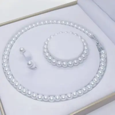 Mother's Day Pearl Necklace Set with Bracelet & Earrings