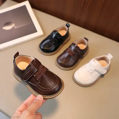 Baby Shoes British Style Small Leather Shoes Men's and Women's Baby Shoes Toddler Shoes Baby Shoes with Beef Sole Single-layer Shoes Small Leather Shoes