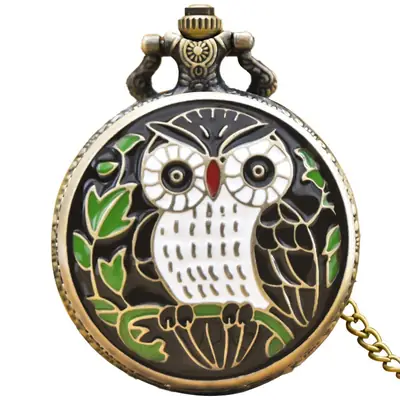 Owl Glue Case Pocket Watch Multi-color 8195