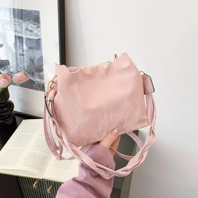 Pink Korean Style Shoulder Bag for Women 2025 Spring Summer
