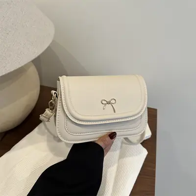 White Bow Crossbody Bag for Women 2025