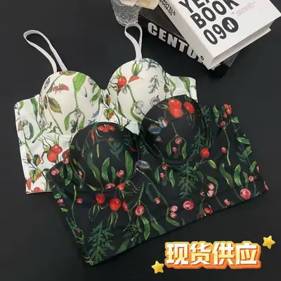 Cross-Border Printed Fishbone Bra Large Women