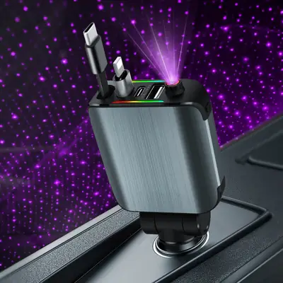 Cross-border E1 Purple Lamp Car Charger 120W Fast Charging
