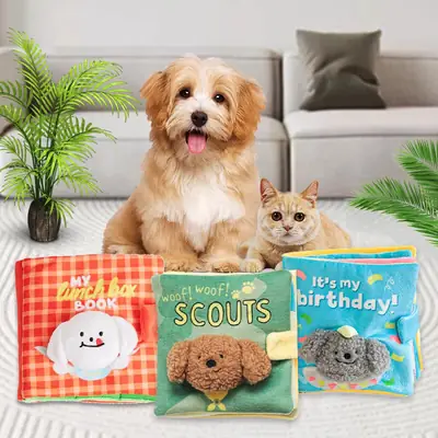 Ins South Korea Dog Toy Book Pet Toy Leak Food Smell Sound Cloth Book Dog Hidden Food Book