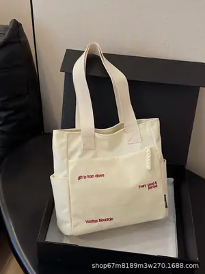 Women Canvas Shoulder Bag Large Capacity 2025 Spring Summer