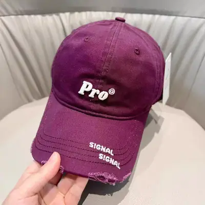 White Pro Embroidered Baseball Cap Women Korean Style
