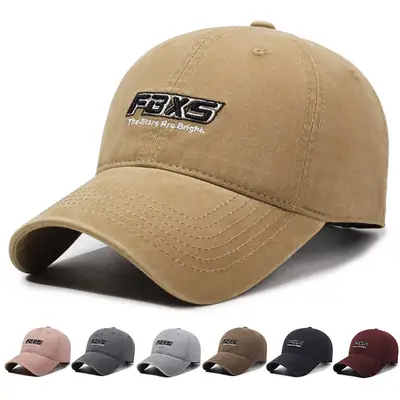 Washed Baseball Cap Women Men Retro Old Grey