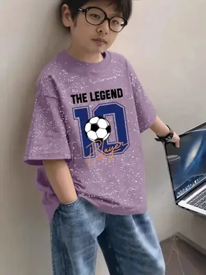 Boys Cotton Starling T-Shirt 2024 Summer Middle Large