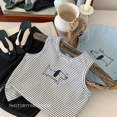 Kids Striped Sleeveless Vest Boys Summer 2025