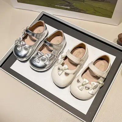 Ins Spring New 0-2 Year Old Baby Toddler Shoes Loosen Velcro Bow Princess Shoes Soft Sole Soft Surface Shoes Trendy