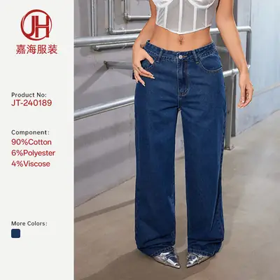 Women's High-Waisted Dark Blue Jeans Slim Fit