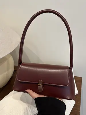 Fairy Gentle Style Small Shoulder Bag Maroon Leather