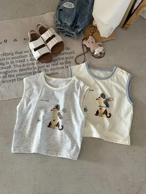 Baby Sleeveless T-Shirt 2026 New Summer Top Cartoon Boys' Vest Thin Style