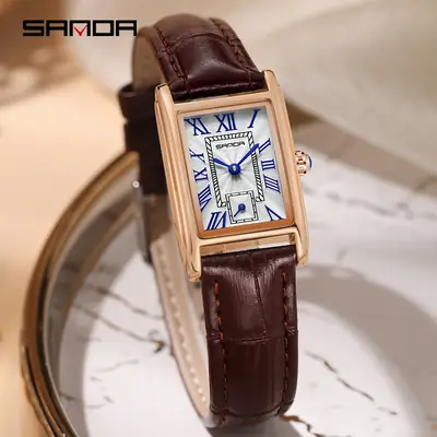 Sanda Fashion Square Women's Watch Waterproof Luxury Roman Graduated Quartz