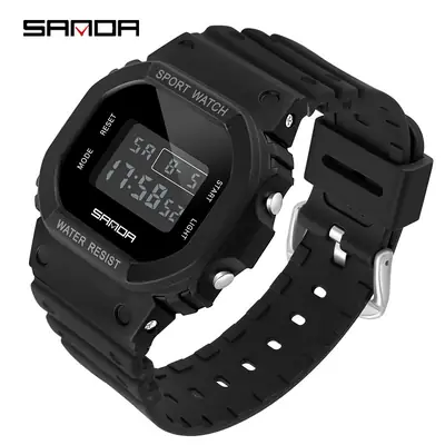 Sanda Waterproof Square Digital Sport Watch for Men Women