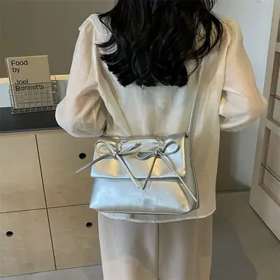 2025 Spring Shoulder Bag Cover Style with Bow Detail