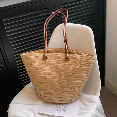 Korean Style Woven Tote Bag for Women