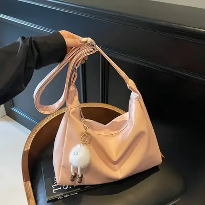 Pink Soft Leather Shoulder Bag for Women 2025