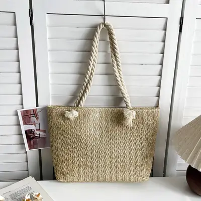 Women's Straw Rope Handle Casual Bag Large Capacity