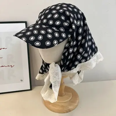 Red Checkered Strap Cap for Girls Boys Summer Sun Hat
