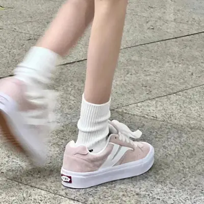 Women Pink Bow Skate Shoes White Sole