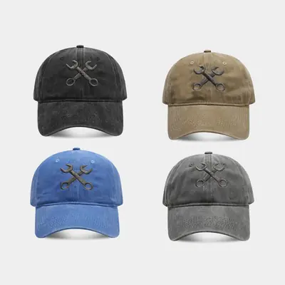 Vintage Distressed Wrench Hat for Men