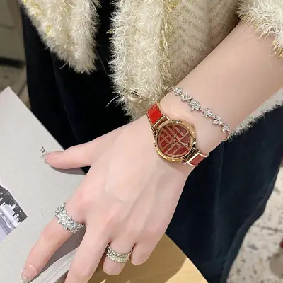 Women's Red Chinese Palace Fuzi Watch Waterproof New Year Gift