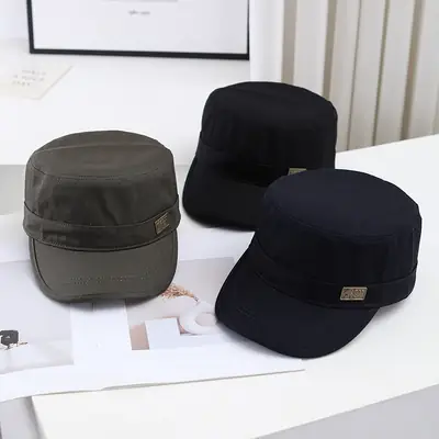 Women's Black Embroidered Baseball Cap with Wide Brim