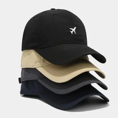 Men's Black & Grey Baseball Caps with Embroidered Logo