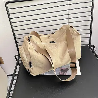 Women's Large Capacity Beige Shoulder Bag 2025