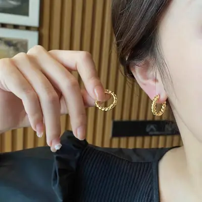 European American Design Gold Earrings for Women