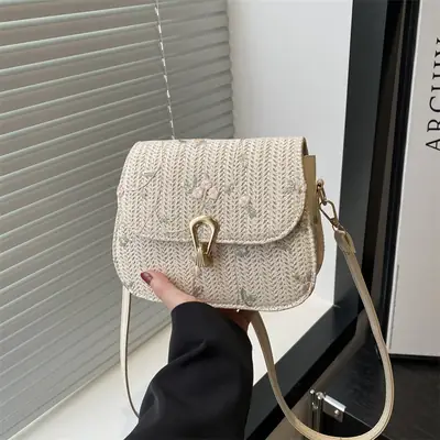 Korean Style Woven Crossbody Bag 2025 Spring