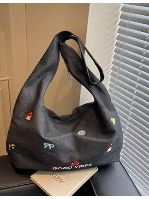 Retro Crossbody Bag Women Large Capacity Black