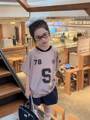 Girls Satin T-Shirt 2025 Summer Loose Fit