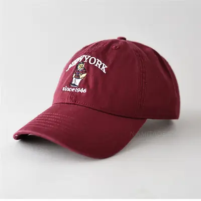 Spring New Letter Cartoon Bear Embroidered Baseball Cap for Men Women
