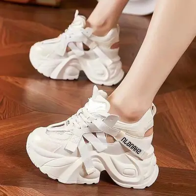 Women's White Hollow-out Casual Sandals 2025