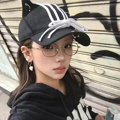 Devil Diablo Cat Ear Hat Black White Y2K